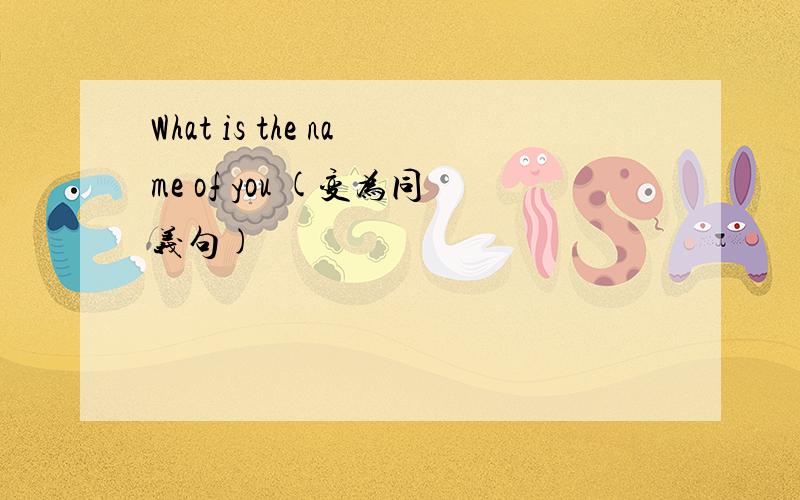What is the name of you (变为同义句)