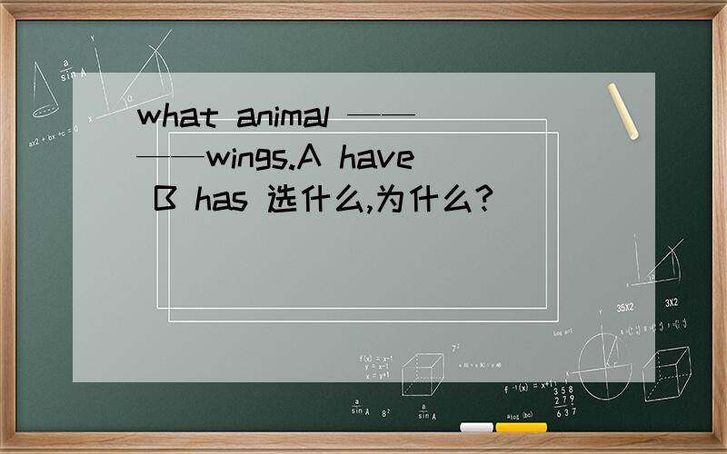 what animal ————wings.A have B has 选什么,为什么?