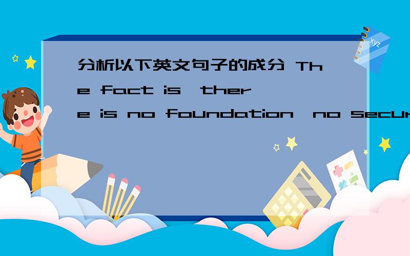 分析以下英文句子的成分 The fact is,there is no foundation,no secure...The fact is,there is no foundation,no secure,upon which people may stand today if isn't the family.