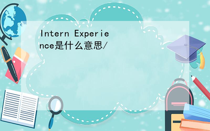 Intern Experience是什么意思/