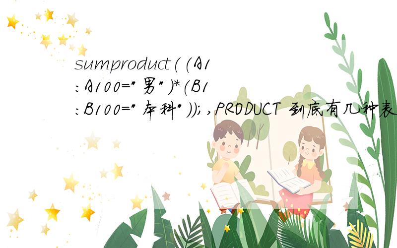 sumproduct((A1:A100=