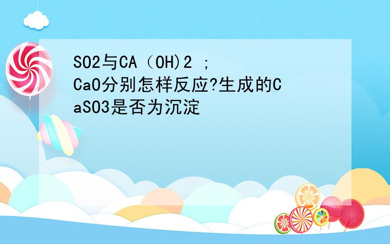 SO2与CA（OH)2 ; CaO分别怎样反应?生成的CaSO3是否为沉淀