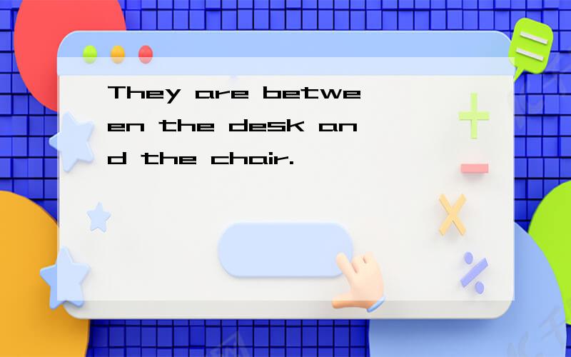 They are between the desk and the chair.