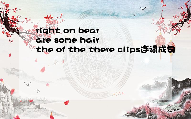 right on bear are some hair the of the there clips连词成句