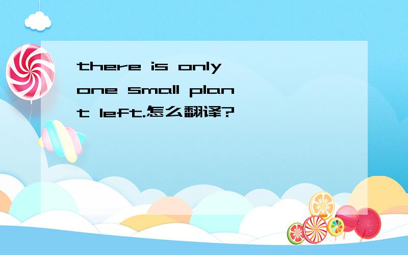 there is only one small plant left.怎么翻译?