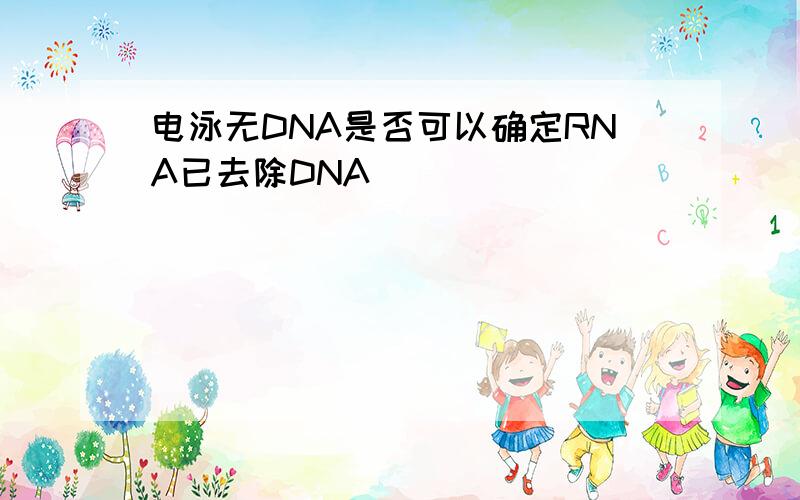 电泳无DNA是否可以确定RNA已去除DNA